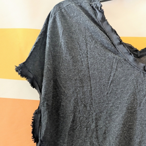 Allsaints Dita Top Marled Black Raw Edge Angora Grunge Witchy Whimsigoth Goth 4 - Picture 7 of 16